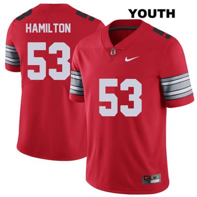 Youth NCAA Ohio State Buckeyes Davon Hamilton #53 College Stitched 2018 Spring Game Authentic Nike Red Football Jersey PO20O10YU
